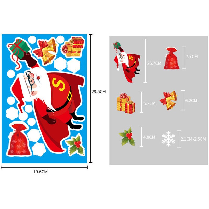 Christmas Wall Stickers Double-sided Static Window Glass Stickers Christmas PVC Self-Adhesive Wall Stickers Xmas Decoration: 15