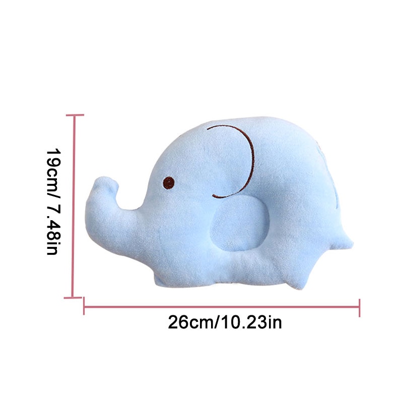 Leuke Elephent Vormige Baby Pillow Peuter Fluwelen Zachte Pasgeboren Vormgeven Kussens Infant Beddengoed Slapen Voorkomen Platte Kop Kussens