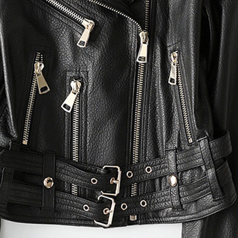 Nerazzurri-Chaqueta corta de motorista de cuero negro para mujer, Ropa de talla grande suave y ligera con cremallera de manga larga para otoño, 6xl, 7xl,