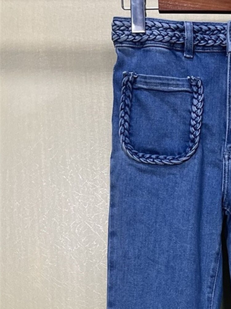 Chaleco vaquero trenzado de Color liso para mujer, chaqueta y abrigo informal sin mangas, de primavera y verano, novedad de 2022