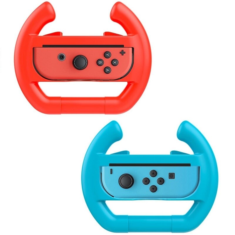 Soporte de Joycon izquierdo + derecho para Nintendo Switch NS, mando Joy-Con, accesorios de agarre de mano, 2 uds.: Wheel B Redblue