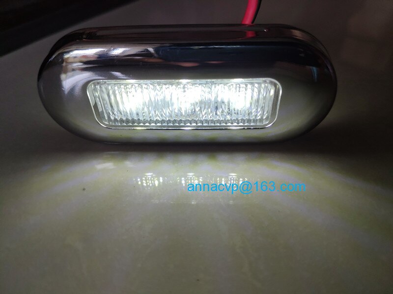 Cvp 1pc tilhenger ledet kupelys lampe hvit ledet båt marine yacht campingvogn rv rustfritt stål kuponglys 12v tilhenger deler