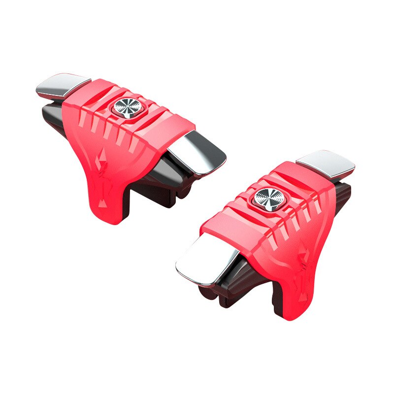 2Pcs Pubg Mobiele Game Controller Gamepad Trigger Doel Schieten Knop L1R1 Shooter Joystick Voor Iphone Android Telefoon: 03 Red