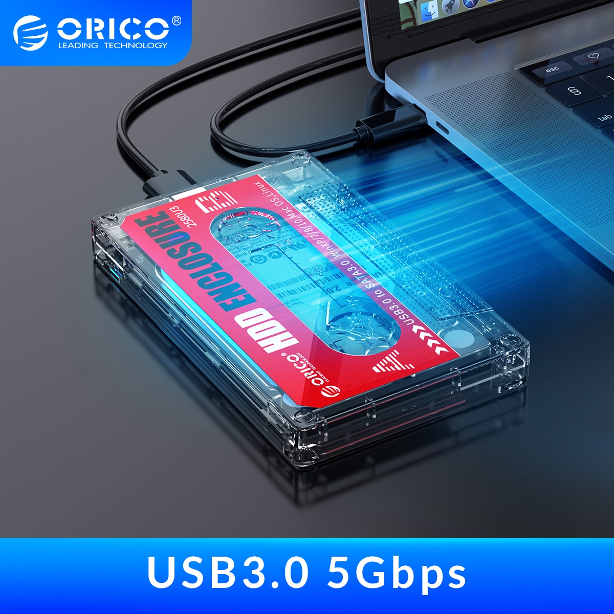 ORICO 2.5 &#39;&#39;Festplatte USB 3,0 Typ-C HDD Gehäbenutzen Externe transparent HDD fallen DIY Aufkleber für SSD HDD Kassette Band