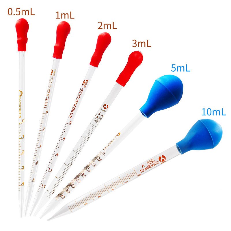 20 pieces/lot Lab Glass Pipette with Cap Pasteur Pipet rubber Rubber Head Graduated Dropper Laboratory Measuring Pipette