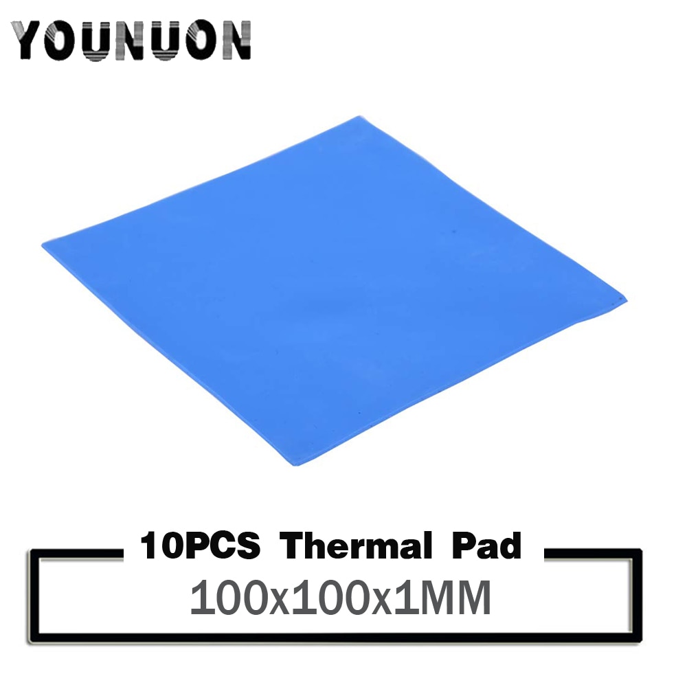10 Pcs Younuon 100X100X1 Mm Thermal Pad Gpu Cpu Heatsink Cooling Geleidende Siliconen Pad 100 Mm * 100 Mm * 1 Mm