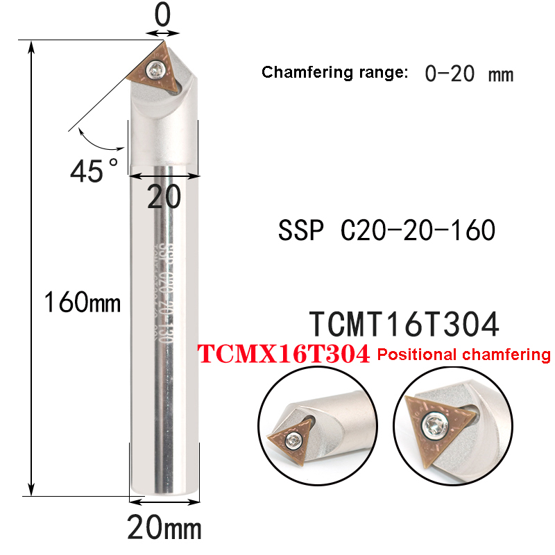 LIHAOPING 15 45 60 herramientas de biselado de 30 grados SSO SSY SSP SSH TCM C16-16-110 fresadora CNC torno cortador insertos TCMX TCMT