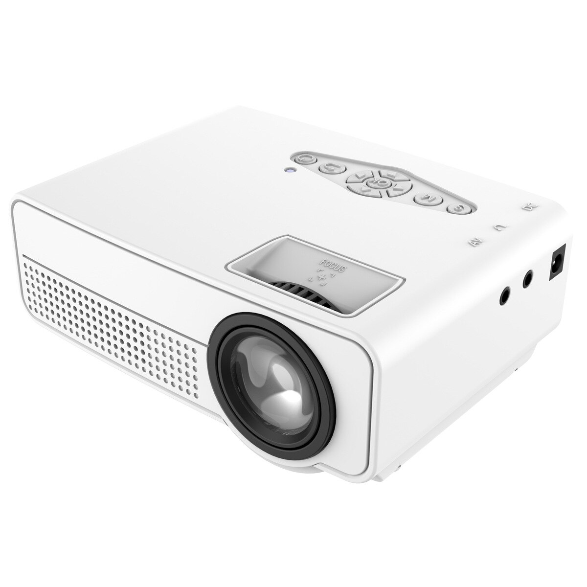 S280 Portable Mini Projector 3D HD LED Home Theater Cinema Projection size 24-60 inch USB/AV/HDMI Projector Wired Sync Display: White