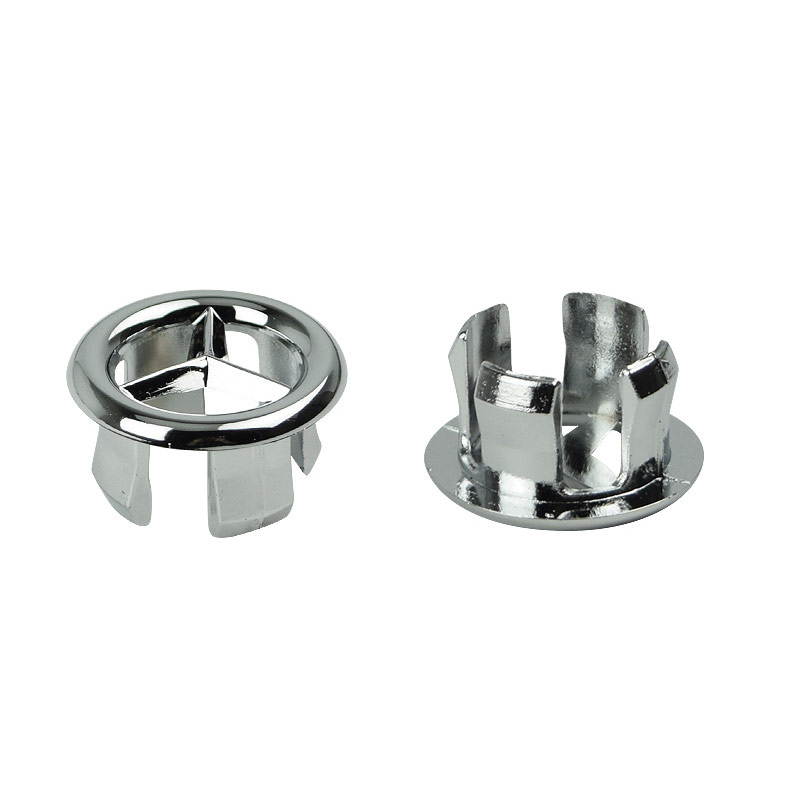 Plast sølt vann ring overløpsring vask rund ring baderomsforsyninger overløp reserve deksel keramisk servant 1pc krom dekor: 2