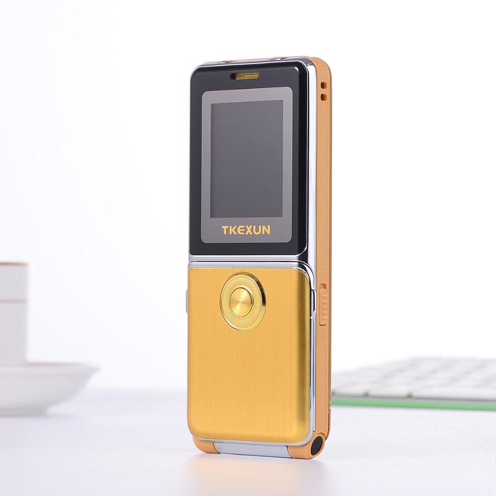 Flip Functie Mobiele telefoons TKEXUN G6000 Dual SIM Quad Band GSM Zaklamp SOS Quick Dial Grote Russische Toetsenbord Mobiele Telefoon celular: Bundle 5 / Gold