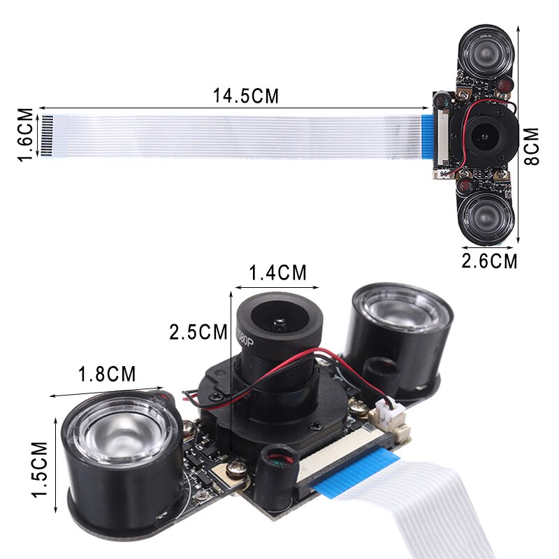 POHISK 1pc 5MP 1080P Camera Module Universal IR LED Cameras Modules With 15cm FFC Cable For R-aspberry 2B 3B 4B