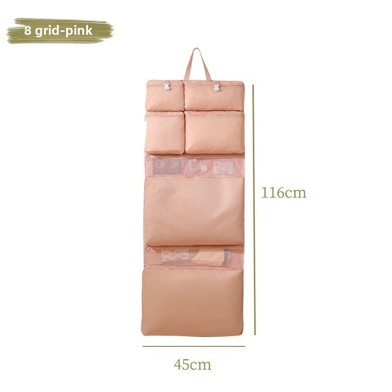 Faltbare Organizer-Hängetasche für Reisen, Aufbewahrungstaschen zum Aufhängen mit Taschen – Aufbewahrung für den täglichen Gebrauch zum Sortieren von Kleidung, mehrere Fächer: Rosa