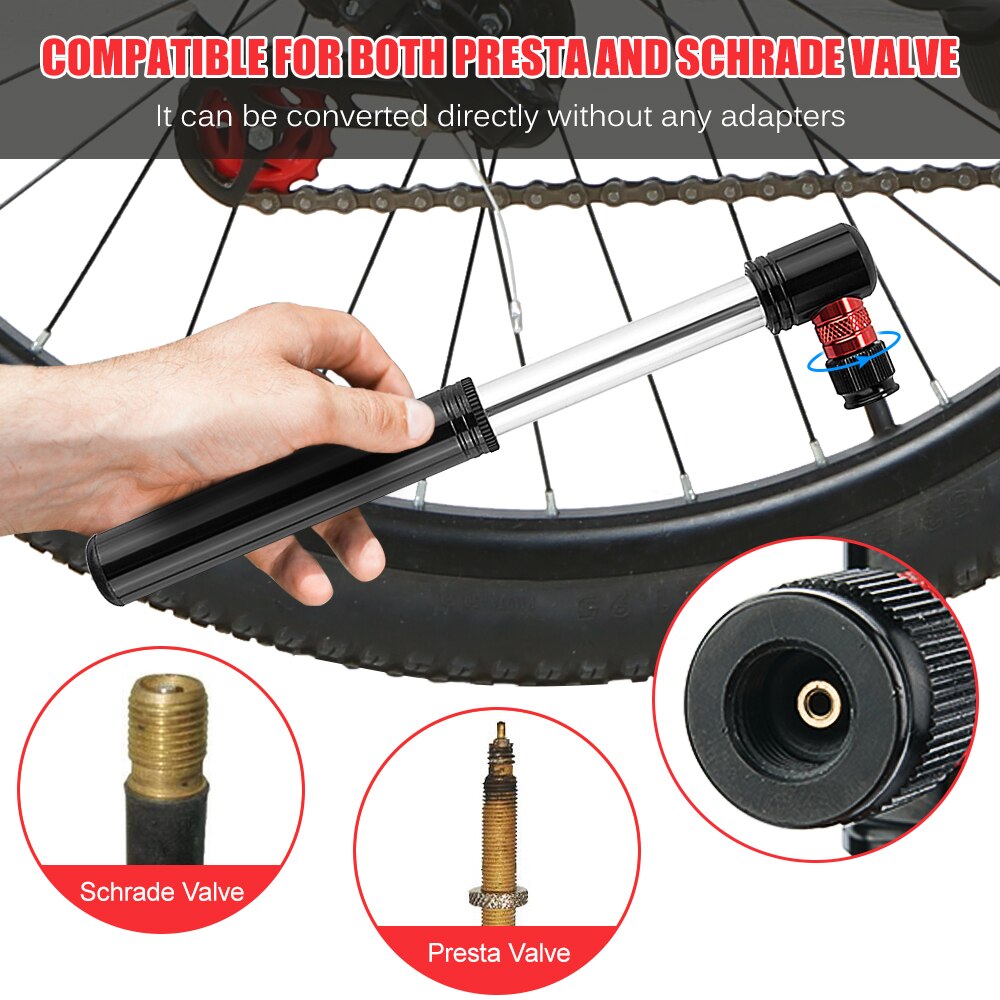 120 PSI Mini Bike Pump with Mounting Bracket Fits Presta and Schrader Valve for Road Bicycles Mountain Bikes air pump bicycle