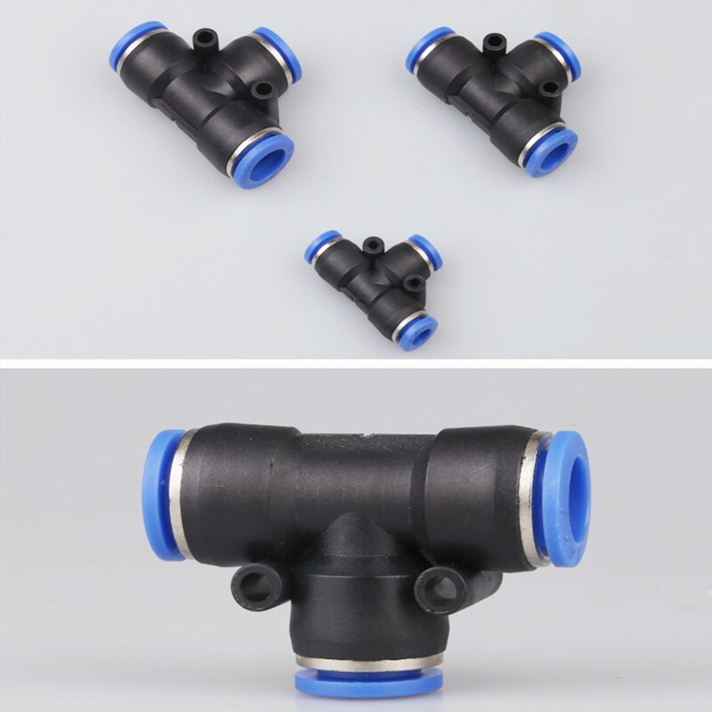 4mm 6mm 8mm 10mm 12mm Pneumatische Slang Plastic 3 Way Tee Quick Connectors Adapters