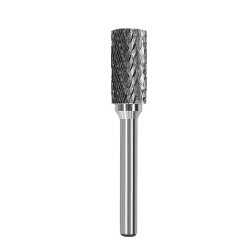 Zylindrischer Kugelkopffräser, Wolframstahlschleifer, Hartmetall-Rotationsfeile, Metallschleifen, Gravieren, Einzel- und Doppelnut: 3,175*2*6 / 34mm