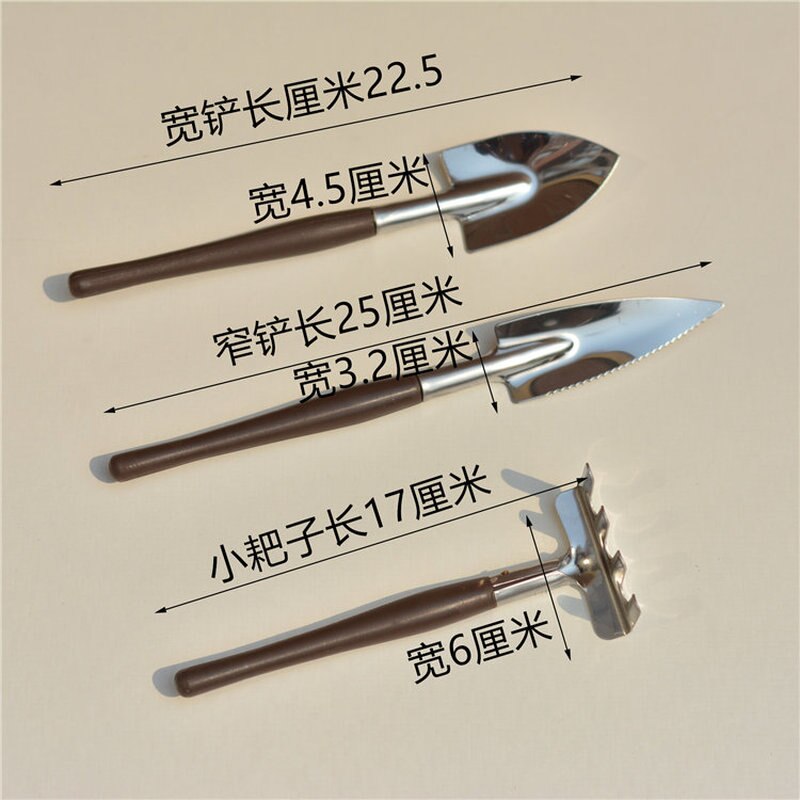 Mini juego de herramientas de jardinería con mango de resina, Mini pala de hierro, rastrillo, suculentas, suelo en maceta, aflojamiento, suministros de jardín para el hogar