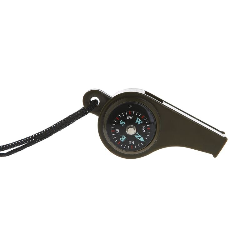 3 In1 Outdoor Camping Hiking Emergency Survival Gear Whistle Compass Thermometer Altimeter Digital Aluminum