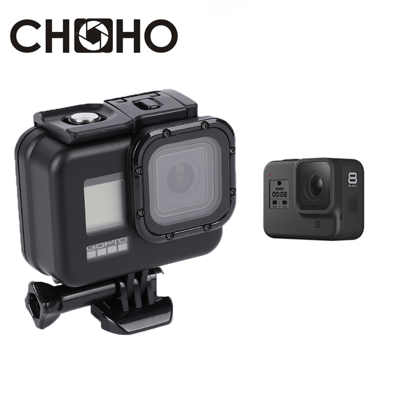 Per Gopro 8 Custodia Impermeabile Caso di Immersione Subacquea Calotta di protezione Borsette Subacquea Scatola Nera Per Go Pro Eroe 8 Nero Nuovo accessori