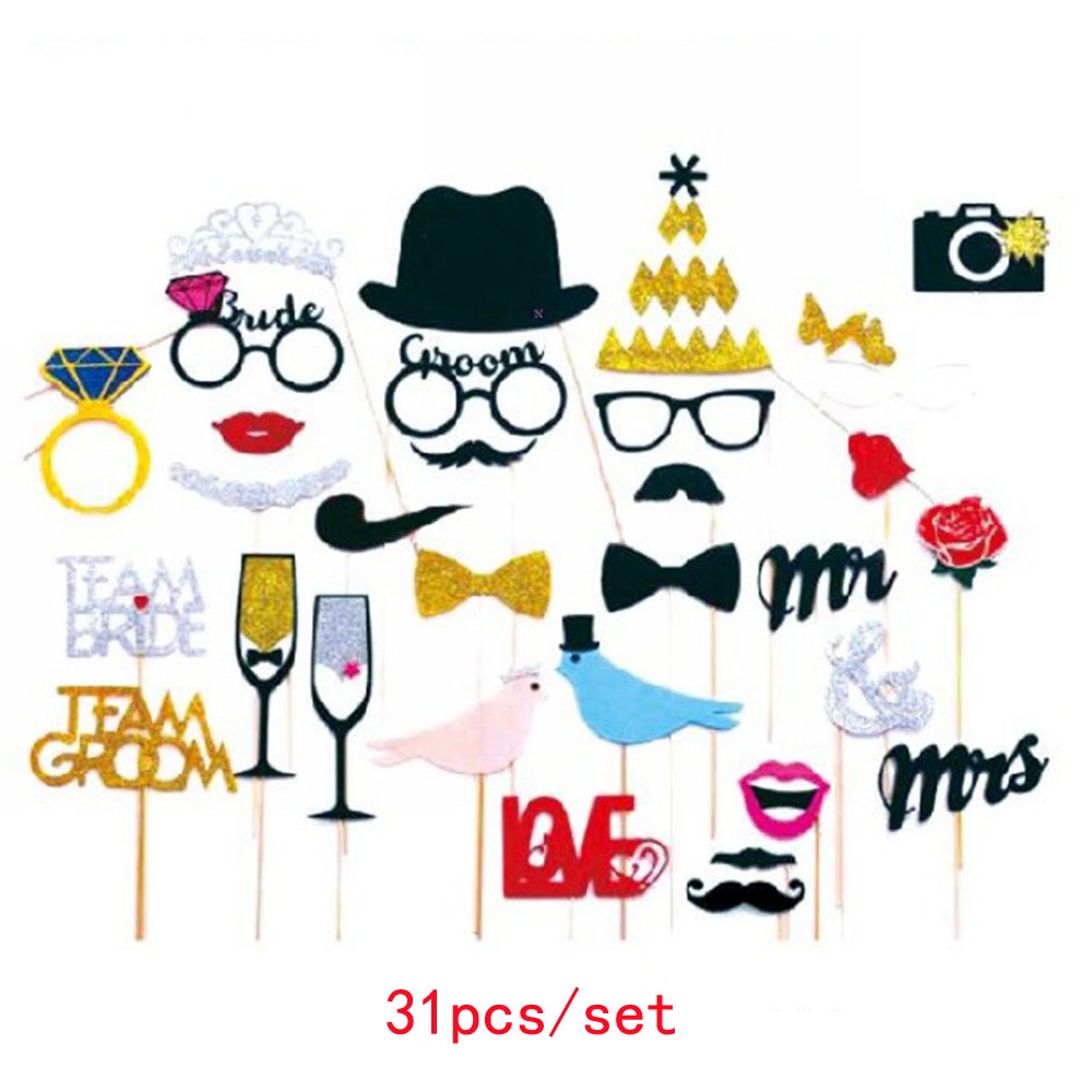 Accessoires de stand Photo bricolage | Accessoires de stand Photo Mr Mrs pour marié mariée, fournitures de fête de mariage, décoration amusante pour mariage