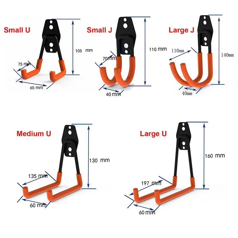 Heavy Duty Metall Haken Garage Organizer Wand Halterung Fahrrad Kleiderbügel Haken Wand Halterung Anti-slip Lagerung Haken Für Leitern Garten werkzeug