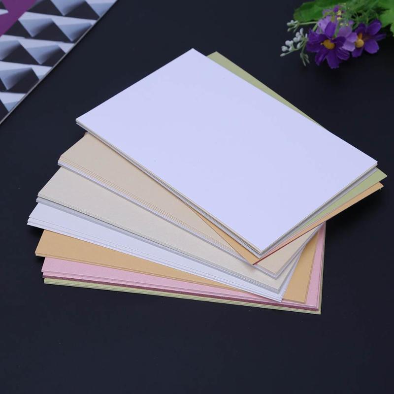 Paquete de 50 unidades de papel perlado, papel pintado a mano, tarjetas de invitación de boda, papel en blanco para hacer postales, Material DIY