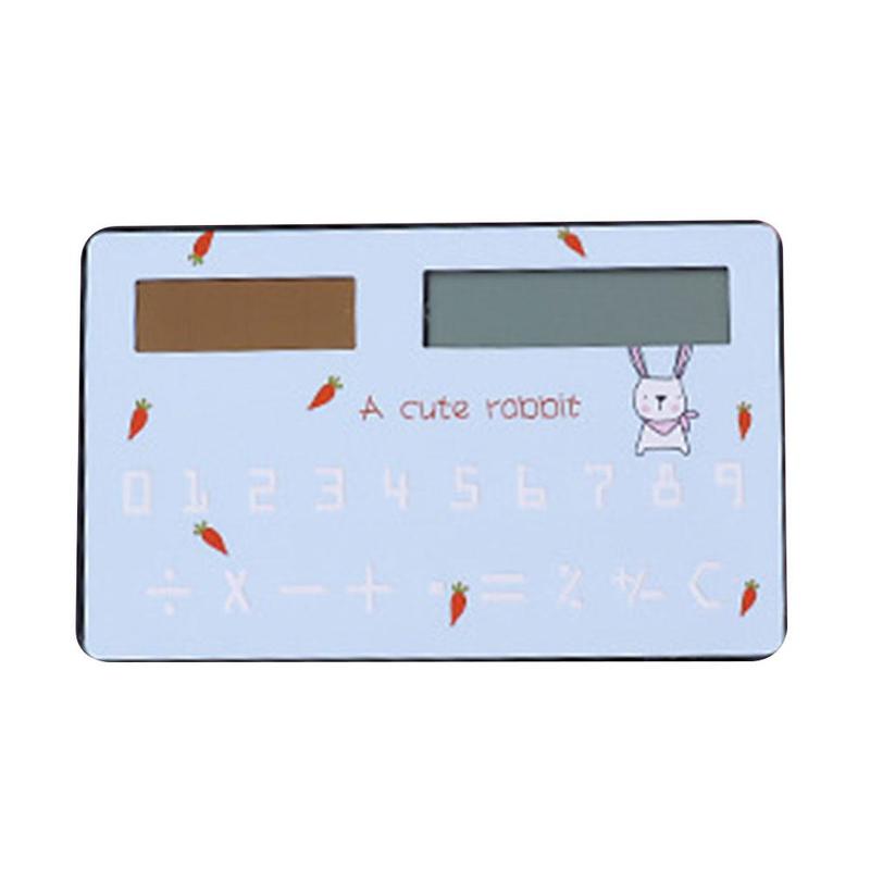 Słodki materiały piśmienne karta przenośny kalkulator mini Handheld ultra-chudy karta kalkulator słoneczny moc mały szczupły kieszeń kalkulator: b