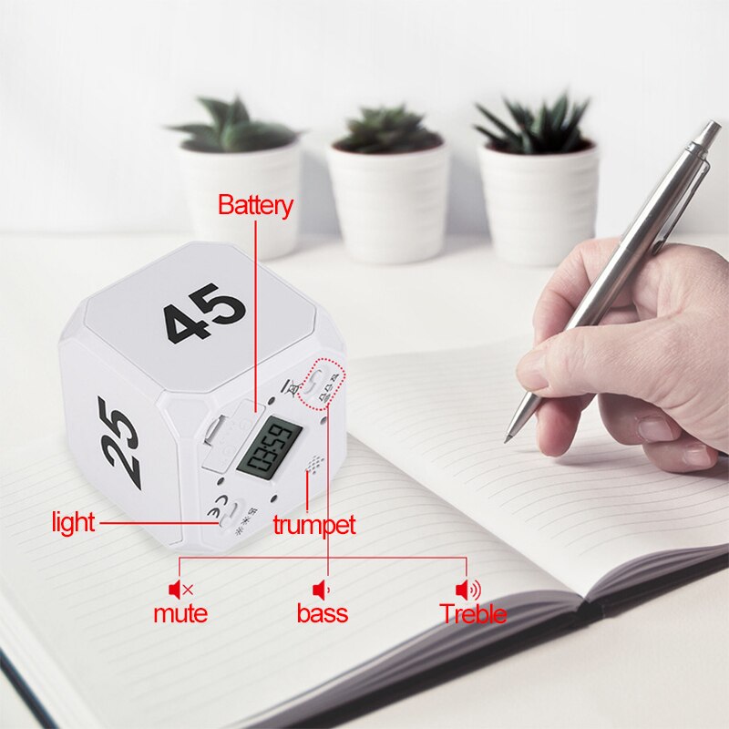 Practice Timer Kitchen Timer The Miracle Cube Timer for Study Gym Management Workout Timer 1 -60 mins timing option