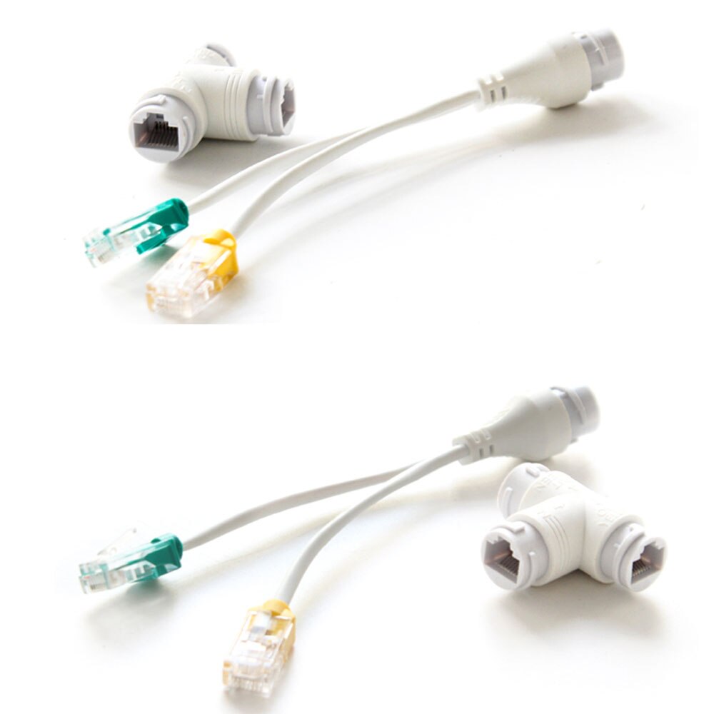 Poe splitter kabel poe separator 2- i -1 netværkskabel stik tre-vejs  rj45 hoved dragt til poe/ip kamera/router/ap/tv box