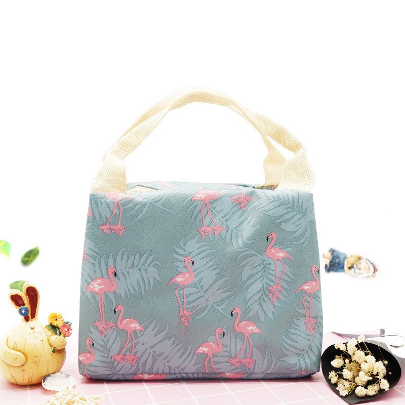 Outdoor Picnic Bag Strip Flamingo Insulated Lunch Bag Picnic Basket Animal Hiking Camping Travel Thermal Lunch Box Bag Cooler