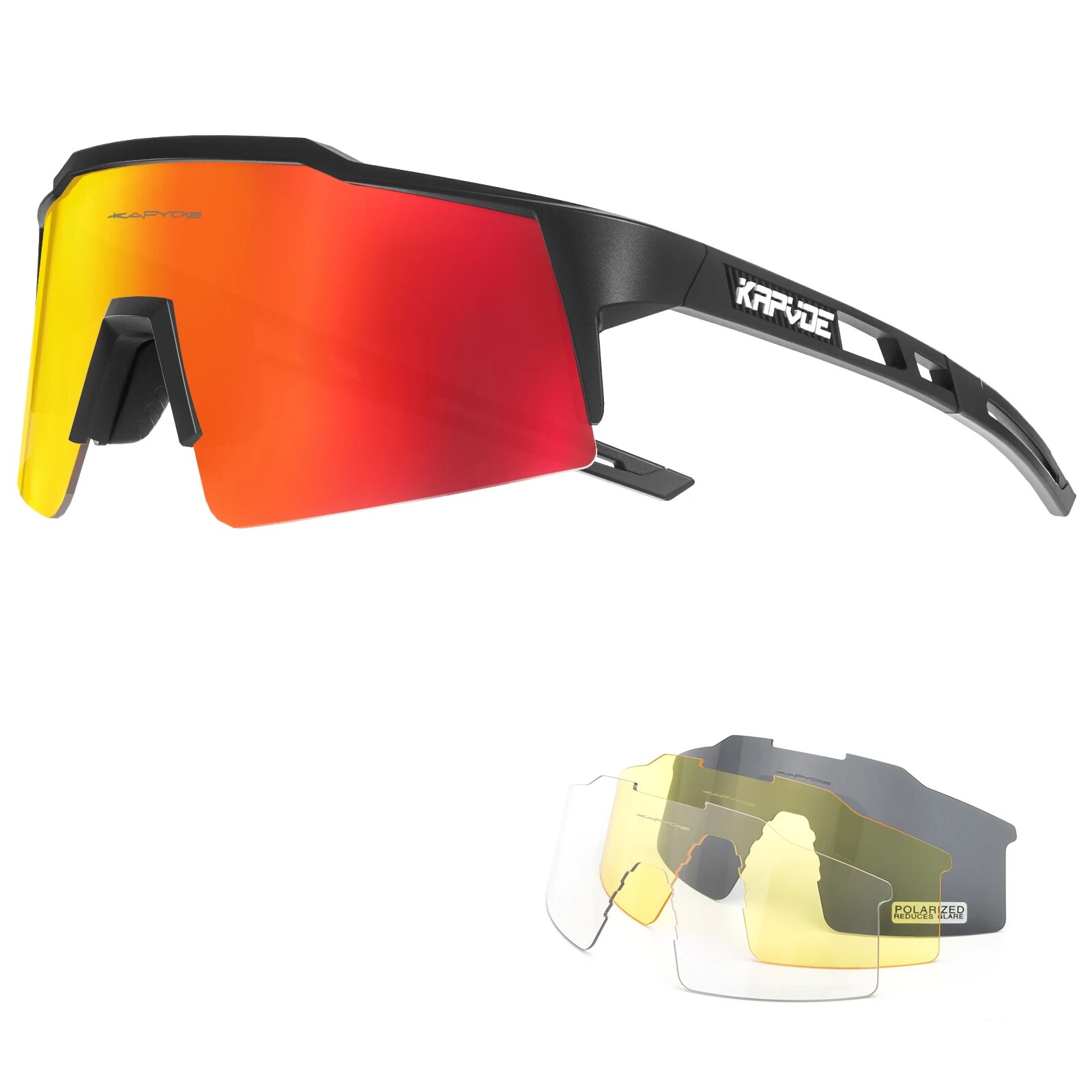 Kapvoe-Lunettes de soleil polarisées ultra légères pour le cyclisme, équipement de protection, VTT, vélo de route, sport, UV400: Gris foncé