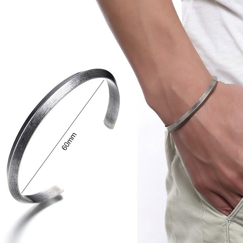 ZORCVENS Punk stal nierdzewna Vintage bransoletka dla kobiet mężczyzn Mobius skręcona bransoletka mankietowa Unisex Casual Pulseira panowie biżuteria: 84048