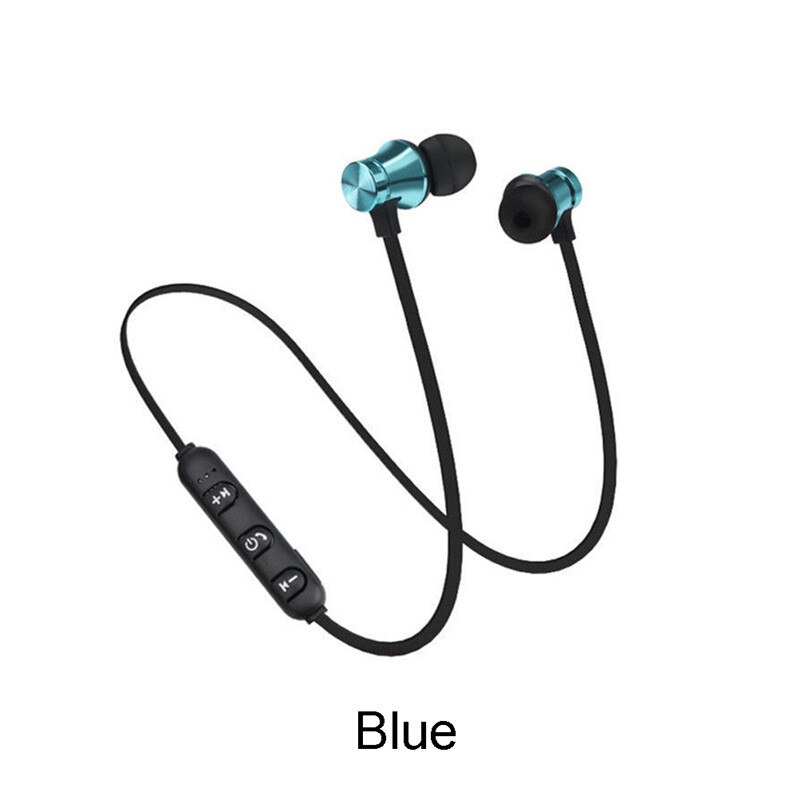 Magnetisk musik bluetooth øretelefon  xt11 sport kører trådløst bluetooth headset med mikrofon til iphone 8 x 7 xiaomi: Blå