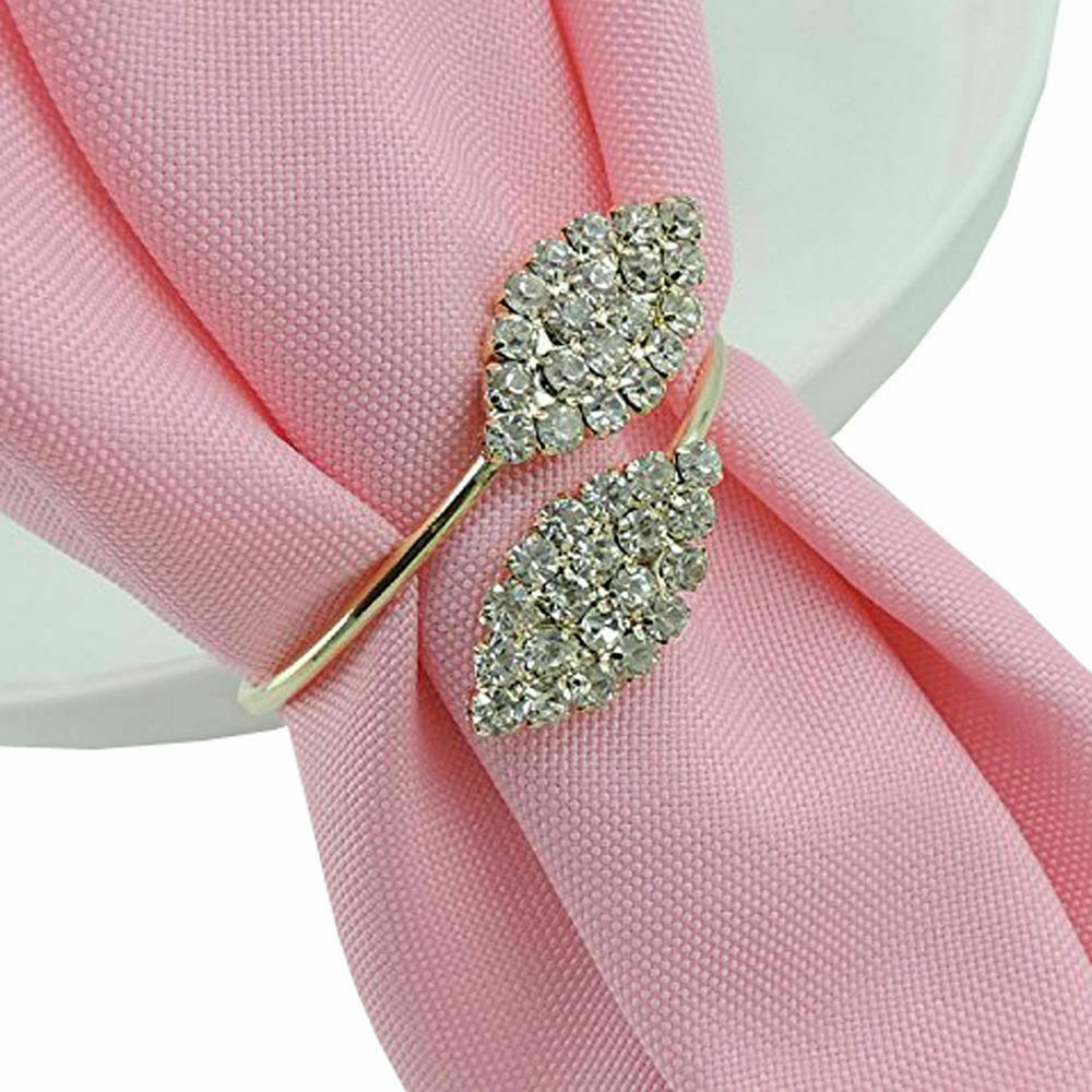 6 pièces mariage Banquet dîner serviette anneau exquis fleur strass support hôtel Restaurant dédié bouche tissu fournitures
