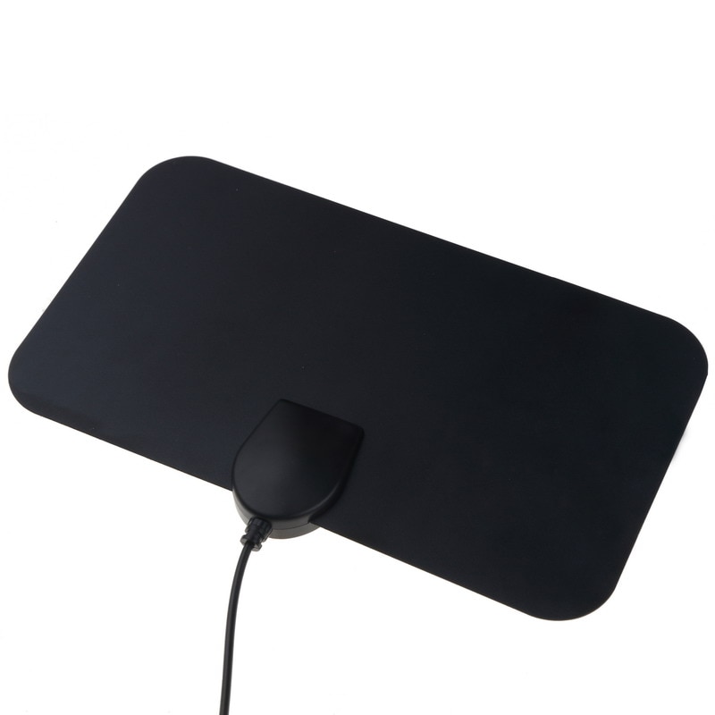 kebidumei Flat Indoor HD 120X210mm Digital Indoor Aerial TV HDTV Antenna 50 Miles High Booster Signal Capture for TV EU Plug