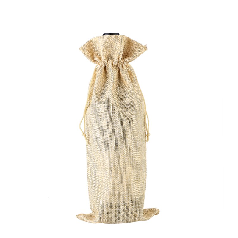 Lniane torby na wino pokrowce na butelki wina ze sznurkiem uchwyt na torebkę wina przewoźnik worek do pakowania dekoracje weselne prezent: As Picture13