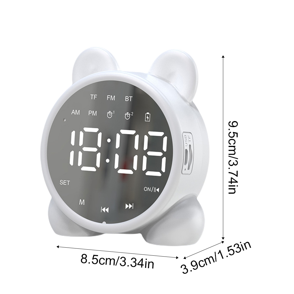 Alarm Clock Rabbit Alarm Clock Led Digital Snooze Cartoon USB Electronic Clock Timed LED Night Light Dinosaur Clock: C-White
