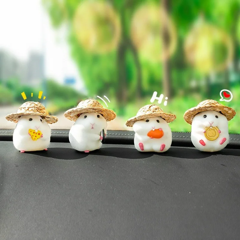 Auto Decoratie Hamster Auto Accessoires Console Schattige Pop Auto-interieur Hanger Decoratie Cool Decoratie Accessoires: Goud