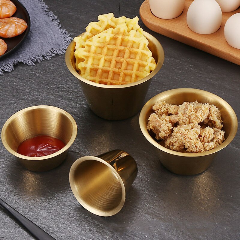 Seasoning dish stainless steel pot dipping bowl small sauce cup seasoning dish appetizer plate restaurant sauce container