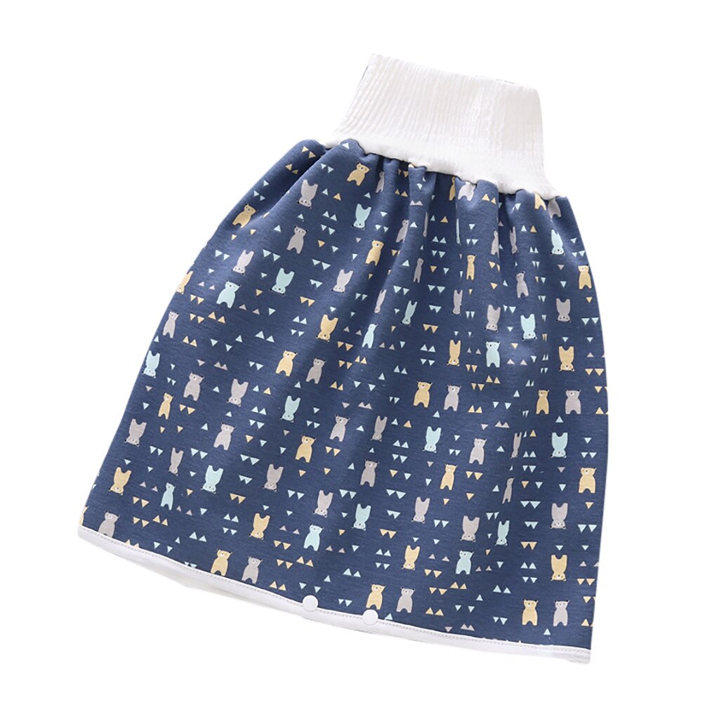 Zuigeling Kinderen Waterdichte Luier Rok Wasbare Herbruikbare Urine Natuurlijke Baby Luier 3 Lagen-Baby Katoenen Doek Rok # P30: navy / L