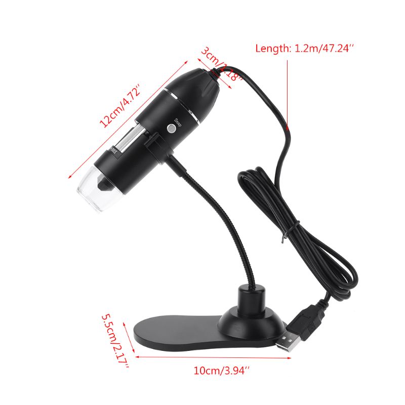 OOTDTY Digital USB Microscope 1000X Magnifier Protable Endoscope Microscope with Stand A5YD