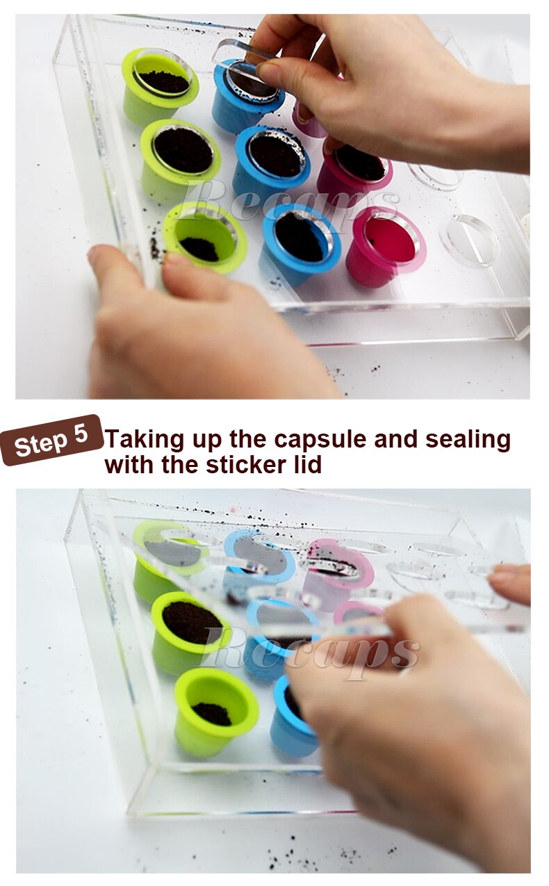 Nespresso Coffee Capsule Acrylic Filled Tool Box Refill Device Bracket for Disposable Nespresso Coffee Capsules