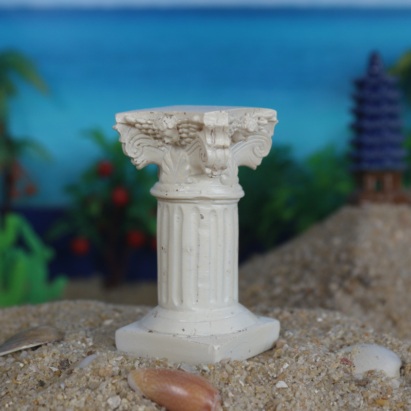 Garden Decoration Resin Roman Column Sculpture Europe Classical Architecture Mini Roman Column Statue Shooting Scene Decor