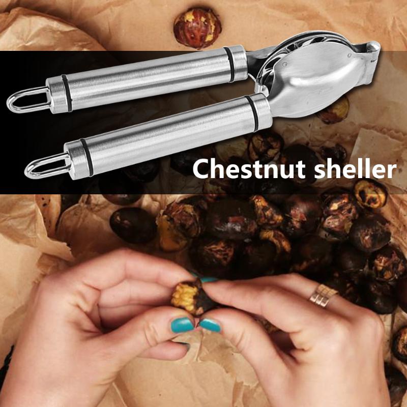 VKTECH Stainless Steel Chestnut Clip Peeler Nut Walnut Metal Opener Plier Non-slip Handheld Kitchen Labor-saving Gadget Tool