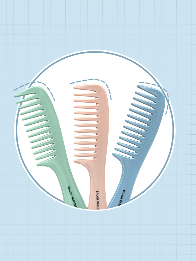 Handheld Hairbrush Wide Tooth Comb Plastic Flat Comb Hair Scalp Massage Smoothing Comb Detangle Hairdressing Comb Styling Tool