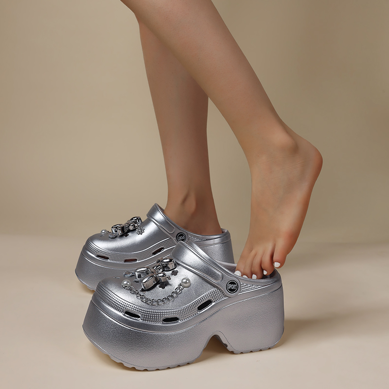 Vrouwen Diy Klompen Klompen Sandalen Zomer 2024 Slip Op Wedge Platform Sandalen Vrouw Modeketen Dikke Zool Tuin Schoenen Dames