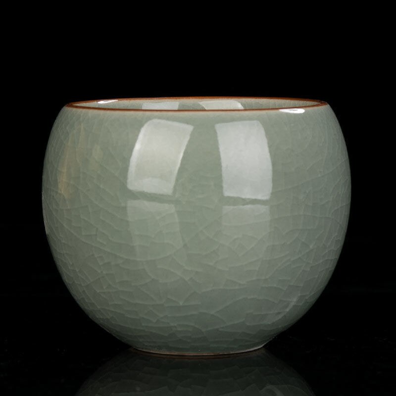 Kung Fu Tea Set Tea Cup Ceramic Tea Cup Teaware Modern White Porcelain Small Tea Cup Matte Ding Kiln Hand-painted Pu'er Cup: Light Green