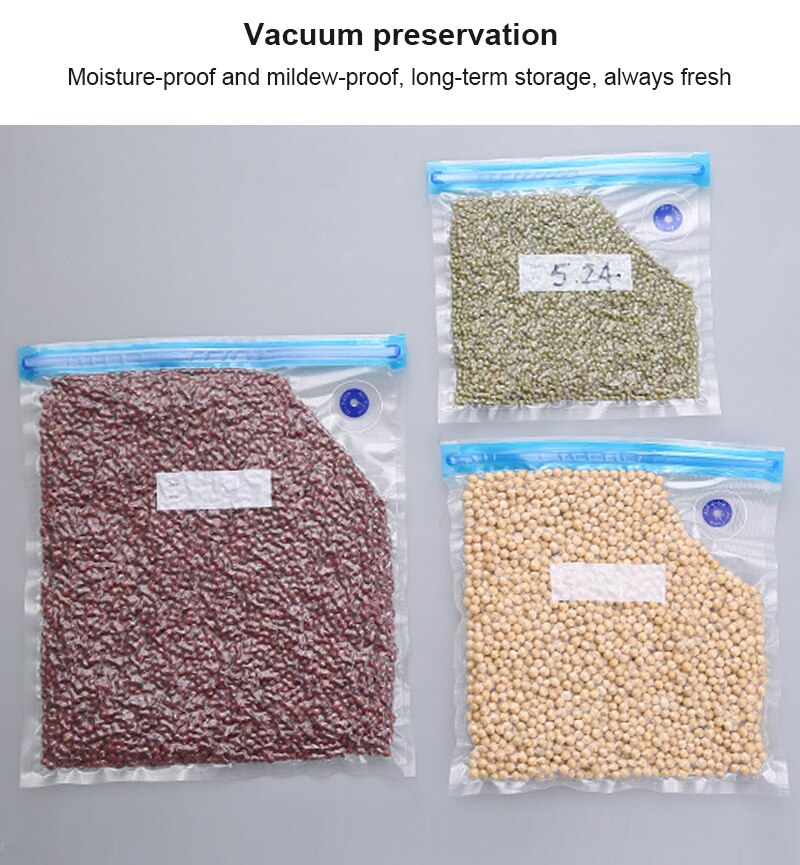 Zip Lock Bags Reclosable Transparent Food Vacuum Compression Bag Vacuum Storage Bag Poly Clear Bags Food Storage Rangement