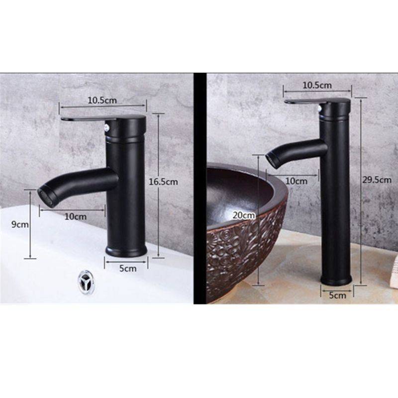 Enkel Handvat Badkamer Wastafel Kranen Koud Mixer Basin Sink Tap Zwart E5BE