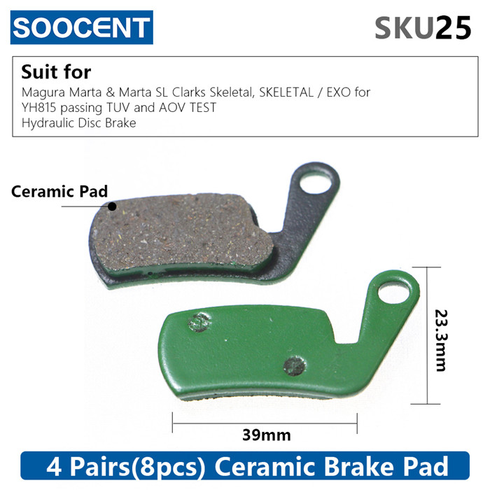 Pedal de freio a disco hidráulico de cerâmica para bicicleta 4 pares, 8 peças pastilhas de freio para shimano sram avid hayes magura acessórios de peças de ciclismo para bicicleta: 25