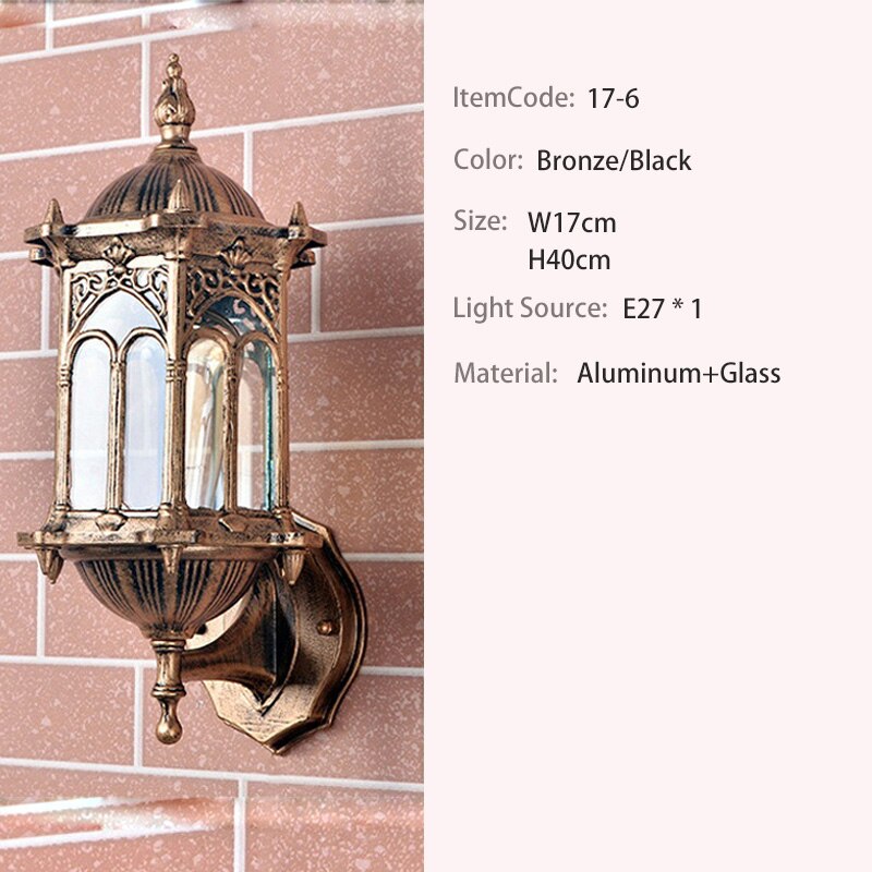 ledet utebelysning vegglys utelys med ledet balkonglys aluminium  e27 lampe: 17-6 w17 h40cm / Bronse